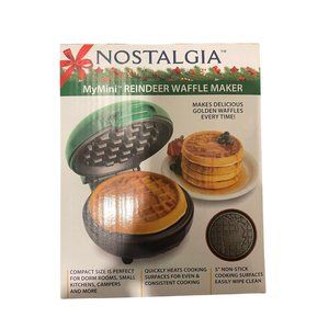 NIB- Nostalgia Reindeer Mini Waffle Maker